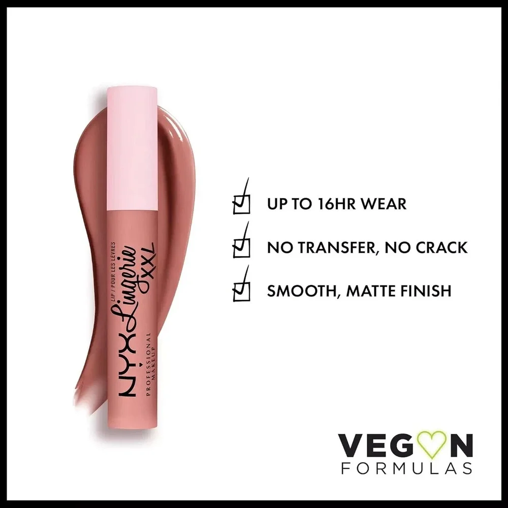 NYX Lip Lingerie XXL Liquid Lipstick Womens 4ml Warm Nude New Matte Longwear